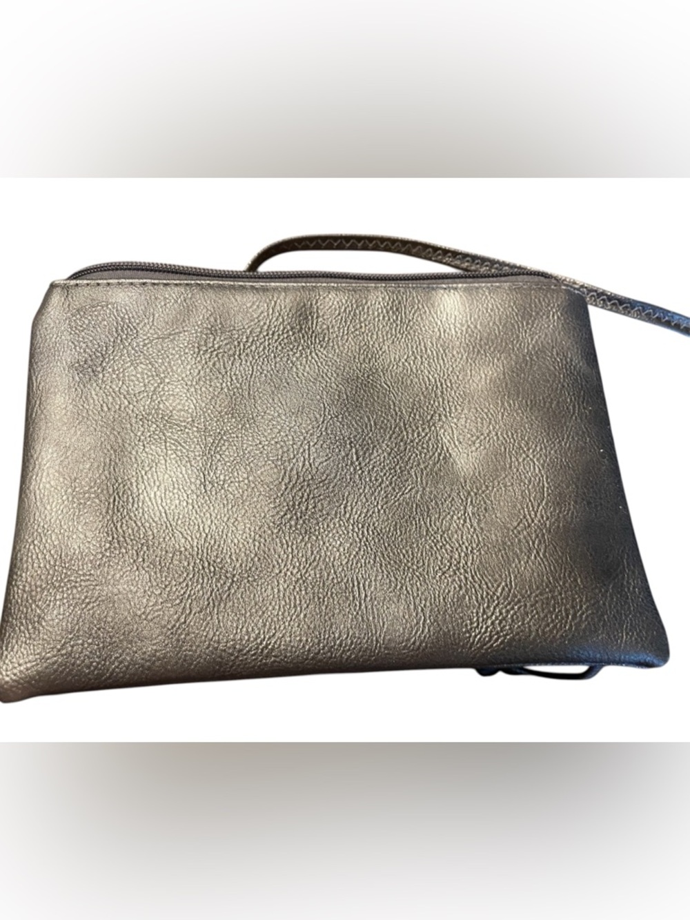 Cute tassel Monogram M Metallic Leather Crossbody. 6 width 9 inches length. - Picture 2 of 6